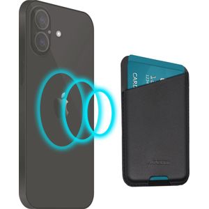 Accezz Leather Cardholder - Kaarthouder geschikt voor MagSafe - Pasjeshouder geschikt voor iPhone 12/13/14/15/16 - Onyx Black