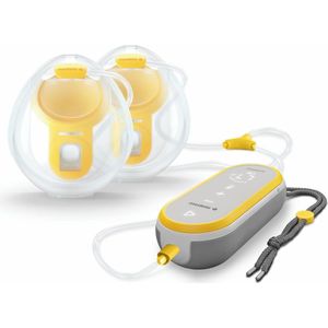 Medela Freestyle Hands-Free borstkolf – Dubbele elektrische handsfree borstkolf – Draagbaar - Transparant/Geel – Inclusief oplaadbare accu