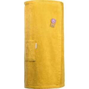 ARTG® Towelzz - Sauna Kilt - Dames - met Klittenband - Donkergeel - Mustard - (Borstomvang tot 150 cm)