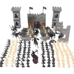 254stuks Geassembleerd ridderpakket - Kinderen speelgoed - Middeleeuwse kasteel soldaten modelbouwset