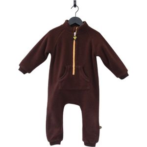 Ducksday - Fleecepak Sherpa - Onesie voor kinderen - unisex - Donkerbruin Teddy - maat 80/86