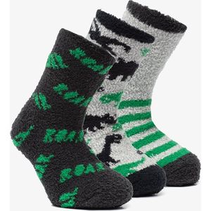 3 paar kinder softy sokken met dino print - Wit - Maat 27/30