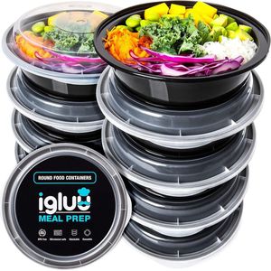 Ronde Plastic Meal Prep Containers - Herbruikbare BPA Vrije Voedsel Bakjes met Luchtdichte Deksels - Magnetron, Vriezer en Vaatwasserbestendig - Ideale Stapelbare Salade Schalen [30 Stuks, 828 ml]