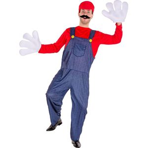 dressforfun - Herenkostuum super loodgieter Mario L - verkleedkleding kostuum halloween verkleden feestkleding carnavalskleding carnaval feestkledij partykleding - 300040
