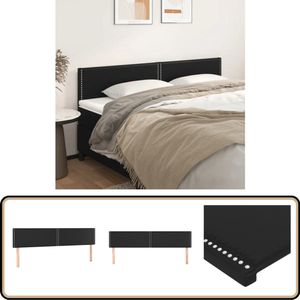 vidaXL Hoofdborden - 2 st - Kunstleer - Zwart Hoofd Bord - Hoofdkussen - Beddecoratie - Klassiek Design - Zwarte Kleur