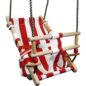 Babyschommel Beach Rood/Wit Premium met PP Touwen