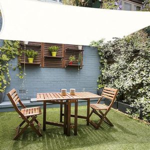 S&Dshopline® 2 x 4 m, wit, rechthoekig, premium HDPE uv-bescherming, zonwering, ademend, weerbestendig, voor tuin, balkon en terras, incl. bevestigingskoorden, rechthoekig 2 x 4 m, wit