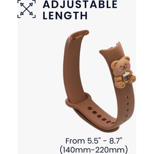 kwmobile Smartwatch horlogebandje geschikt voor Xiaomi Mi Band 8 bandje - Fitnesstracker band van TPU siliconen - bruin / wit