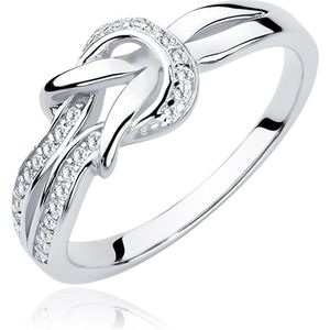 Zilver Ring Dames - Zilveren Ring met eeuwige knoop Zirkonia - Zilver 925 - Amona Jewelry