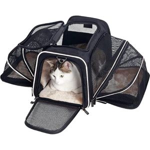 ZERO 90® Draagtas XXL voor hond of kat tot 10 KG | Huisdieren Reistas | Transporttas | Vliegtuig of Dierenarts | Dieren draagtas | Kattentas | Hondentas | Wasbaar | Zwart