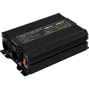 12V naar 230V Gemodificeerde Sinus Spanningsomvormer - 1000W - Premium - Zwart