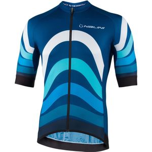 Nalini - Heren - Fietsshirt - Korte Mouwen - Wielrenshirt - Blauw - NEW STRIPES JERSEY - XS