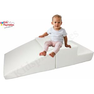 Mini glijbaan Wit, Zachte Soft Play Foam Blokken 2-delige set | grote speelblokken | motoriek baby speelgoed | foamblokken | reuze bouwblokken | Soft play peuter speelgoed | schuimblokken