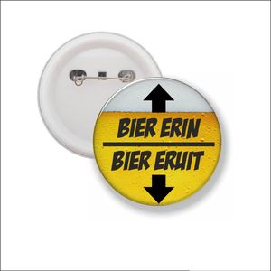 Button Met Speld 58 MM - Bier Erin Bier Eruit