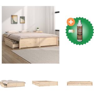 vidaXL Bedframe met lades 150x200 cm 5FT King Size - Bed - Inclusief Houtreiniger en verfrisser
