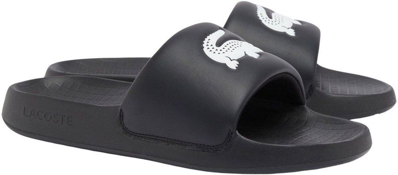 Lacoste SERVE SLIDE 1.0 - Heren Slippers - Zwart - Wit