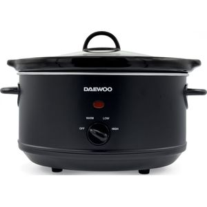 Daewoo DSLCOOK35 Slowcooker - 3,5 Liter - 180 Watt - Warmhoudfunctie - Uitneembare Keramische Binnenpan - Mat Zwart