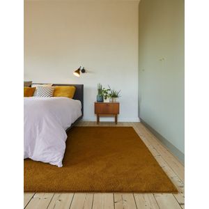Carpet Studio Utah Vloerkleed Rond Ø 133cm - Hoogpolig Tapijt Woonkamer - Tapijt Slaapkamer - Kleed Terracotta