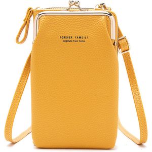 Telefoontasje - Geel - Compacte Schoudertas - De ideale Tas voor je telefoon, pasjes, brief- en muntgeld en meer - Yellow