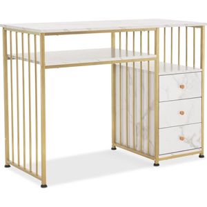 Bureau met Laden en Marmer Tafelblad voor Modern Interieur