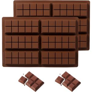 Siliconen chocoladereepjes vorm BPA-vrij antiaanbaklaag hittebestendig - desserts chocolade was bruin - vorm 2 .