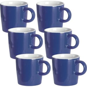 Porseleinen Espresso Kop 120ml Demitasse voor Espresso Thee Pack van 6 Marineblauw