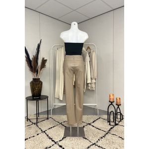 Zara | Faux Leather Pants, Beige, Maat 44