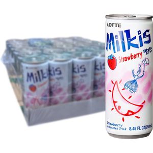 LOTTE - Milkis Frisdrank Aardbei - 30 X 250 ML - Voordeelverpakking