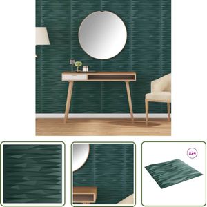 The Living Store 24 st Wandpanelen steen 6 m² 50x50 cm XPS groen - Wandpanelen - Muurschildering - Decoratieve Wanden - Steenlook - Interieurdesign