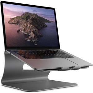 Aluminium laptopstandaard grijs (gepatenteerd) voor Apple Macbook en alle notebooks