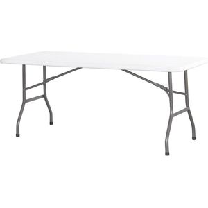 Hendi Campingtafel Wit - Inklapbare Tafel Rechthoek - Vouwtafel voor Buffet - 180x74x(H)74cm