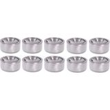 10x Mat chroom klepasbakken/terrasasbakken 11 cm - Buiten asbakken - Tafelaccessoires - Tuin artikelen