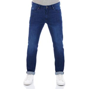 DENIMFY Heren Jeans Broeken DFMiro regular/straight Fit Blauw 34W / 32L Volwassenen Denim Jeansbroek
