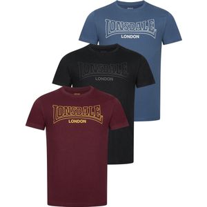 Lonsdale Heren-T-shirt regular fit drie-pack BEANLEY