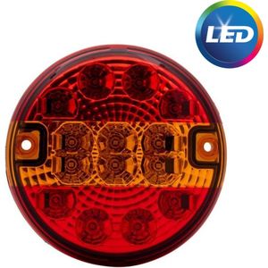 LED achterlicht rond plat 140x35 mm - losse draad aansluiting