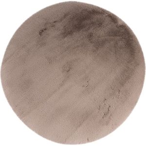 Heaven | Hoogpolig Vloerkleed | Rond | Light Taupe | Hoogwaardige Kwaliteit | 120x120 cm