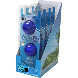 Neo-Sphere, Autoparfum – Cool Ice/Blauw – 4x duopack (8 stuks) – Luchtverfrisser voor het ventilatierooster van de auto – Compact autogeurtje 60 dagen fris