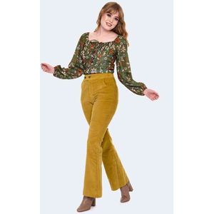 Voodoo Vixen - Corduroy Flared broek - XS - Geel