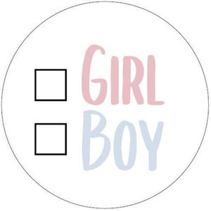 25 x Gender Reveal Party Stickers | Jongen Of Meisje | Roze Blauw | Babyshower Cadeaustickers