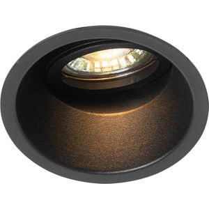 QAZQA alloy - Moderne Dimbare LED Smart Inbouwspot incl. wifi met Dimmer - 1 lichts - Ø 8.8 cm - Zwart - Woonkamer | Slaapkamer | Keuken