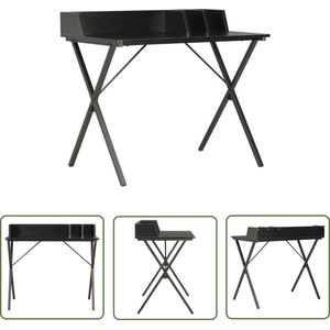 The Living Store Bureau 80x50x84 cm zwart - Bureau - Computerbureau - Houten Bureau - Zwart Bureau - Hoekbureau