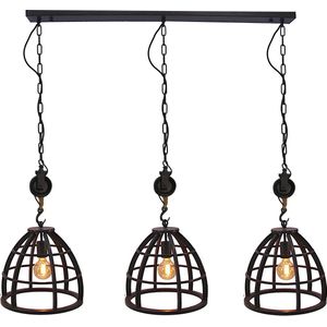 Chericoni Aperto hanglamp - 3 lichts - Ø 34 cm - E27 - Zwart