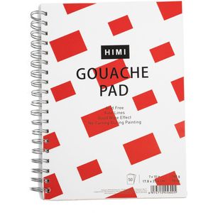 HIMI Gouache Pad - 17,8 x 25,4cm ringband - 50 vellen - 160 gram - wit papier