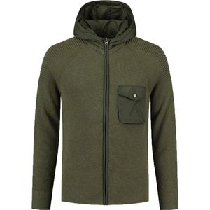 Dstrezzed - Vest Hooded Donkergroen - Heren - Maat XL - Slim-fit