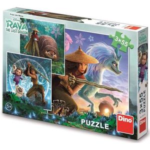 Raya en vrienden - 3 Puzzels van 55 stuks