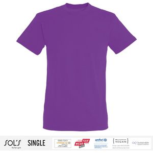 Sol's Heren T-Shirt 100% biologisch katoen Ronde hals Paars Maat XL