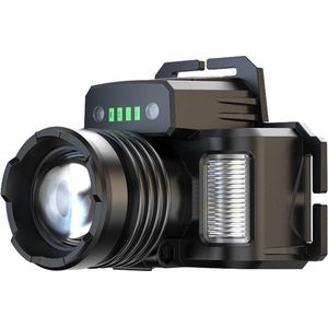 Techsuit - Hoofdlamp (HL-A-02) - 18650 Batterij, 3 Kleuren LED Licht 30W - Zwart