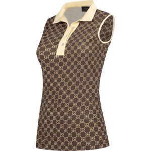 Par 69 Bingo Polo Taupe Print - Golfpolo Voor Dames - Taupe/Print - L