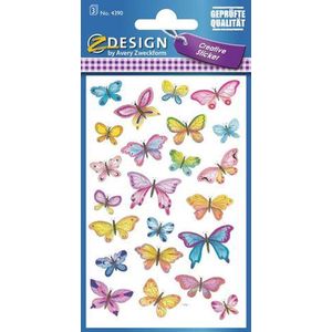 Avery Stickers Vlinders Junior 7,6 X 12 Cm Papier 69 Stuks