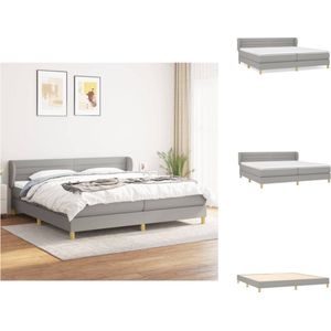 vidaXL Boxspringbed - Comfort Pocketvering - Lichtgrijs - 203x203x78/88 cm - Duurzaam materiaal - verstelbaar hoofdbord - middelharde ondersteuning - Inclusief 2 matrassen en topmatras - Bed